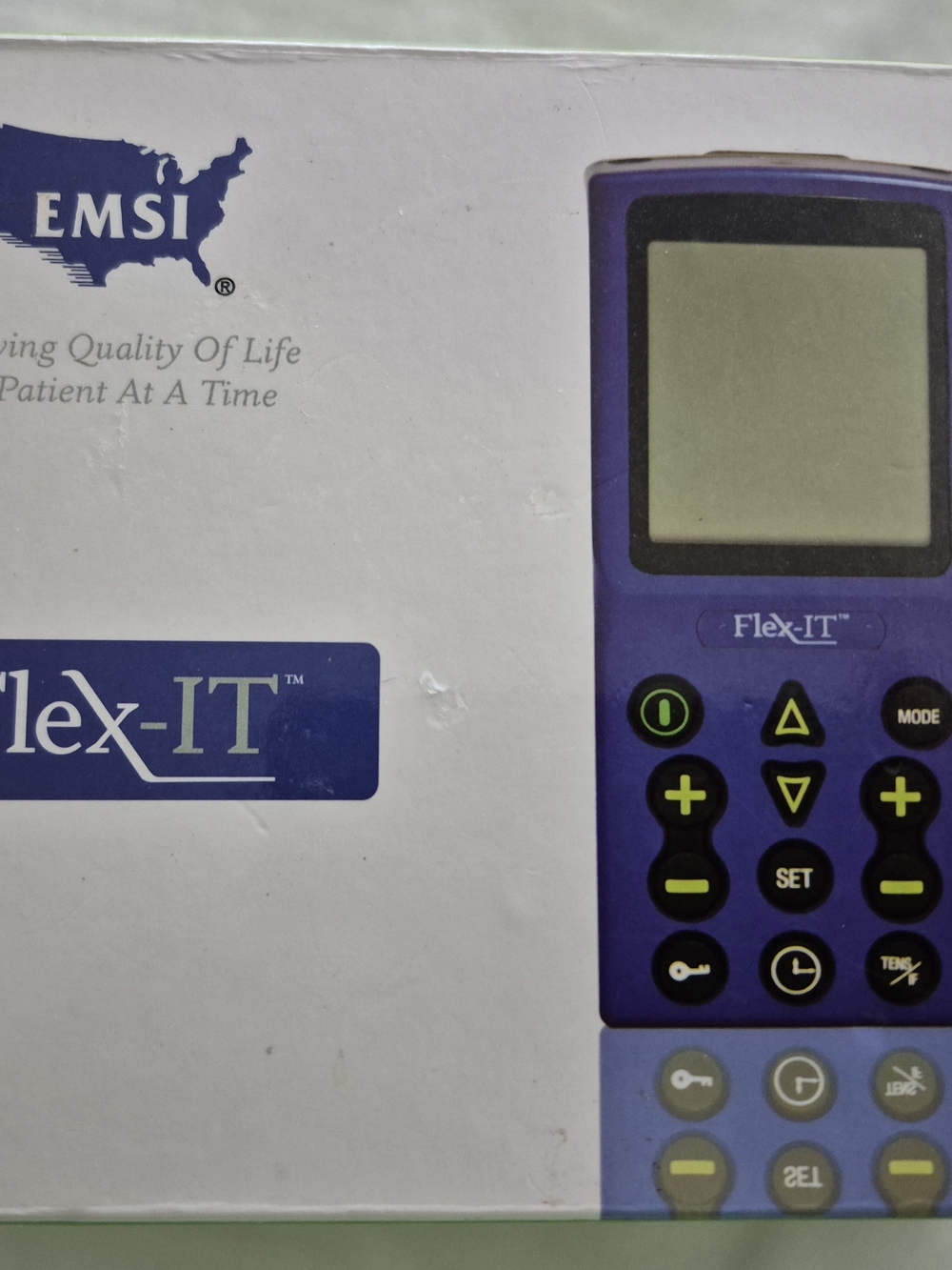 MSI Purple and Lime Green EMSI Flex-IT Portable TENS Unit
